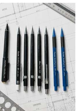 Vintage Pentel Japan Mechanical Pencil Lot P205 P207 Sharplet, Sanford LOGO, 0.5